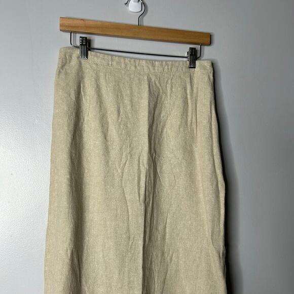 Old Navy Linen Blend Column Skirt Women’s Medium Natural Tan Maxi Beachy Neutral - Picture 4 of 11